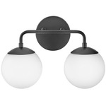 Juniper Bathroom Vanity Light - Black / Opal