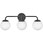 Juniper Bathroom Vanity Light - Black / Opal