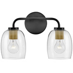 Percy Bathroom Vanity Light - Black / Clear