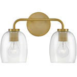 Percy Bathroom Vanity Light - Lacquered Brass / Clear