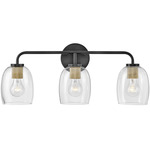 Percy Bathroom Vanity Light - Black / Clear