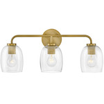 Percy Bathroom Vanity Light - Lacquered Brass / Clear