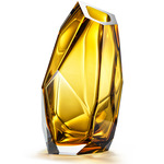 Crystal Rock Vase - Light Amber
