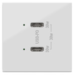 Adorne 20A Ultra Fast C / C USB Dual Outlet - White