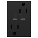 Adorne 15A Dual Receptacle with C Dual USB - Graphite
