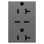 Adorne 20A Dual Receptacle with C Dual USB - Magnesium