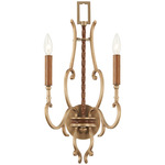 Magnolia Manor Wall Sconce - Pale Gold / Distressed Bronze