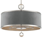 Luxour Pendant - Polished Nickel / Grey