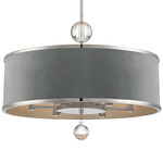 Luxour Pendant - Polished Nickel / Grey