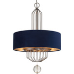 Grandeur Pendant - Antique Nickel / Twilight Blue
