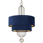 Grandeur Pendant - Antique Nickel / Twilight Blue
