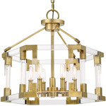 Prima Vista Chandelier - Aged Brass / Clear