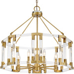 Prima Vista Chandelier - Aged Brass / Clear