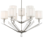 Sutton Chandelier - Polished Nickel / White