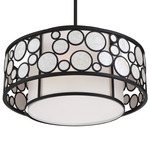 Mosaic Round Pendant - Oil Rubbed Bronze / White Linen