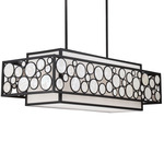 Mosaic Linear Pendant - Oil Rubbed Bronze / White Linen