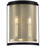 Soho Wall Sconce - Coal / Soft Brass / Clear