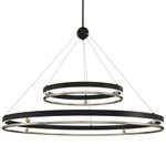 Grande Illusion Tiered Pendant - Coal / Polished Nickel