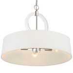 Cape Coral Pendant - Polished Nickel / White