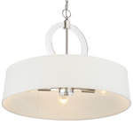 Cape Coral Pendant - Polished Nickel / White