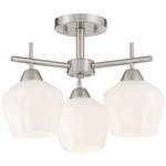 Camrin Convertible Chandelier - Brushed Nickel / Etched Opal