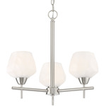 Camrin Chandelier - Brushed Nickel / Etched Opal