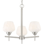 Camrin Chandelier - Brushed Nickel / Etched Opal