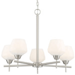 Camrin Chandelier - Brushed Nickel / Etched Opal