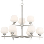 Camrin Chandelier - Brushed Nickel / Etched Opal