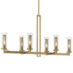 Emmerham Linear Pendant - Soft Brass / Clear