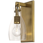 Tiberia Wall Sconce - Soft Brass / Clear