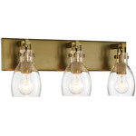 Tiberia Bathroom Vanity Light - Soft Brass / Clear