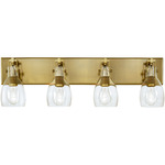 Tiberia Bathroom Vanity Light - Soft Brass / Clear