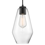 Clarity Tapered Pendant - Coal / Clear