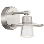Beacon Avenue Wall Sconce - Brushed Nickel / Clear Seeded