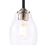 Winsley Mini Pendant - Coal / Stained Brass / Clear Seeded