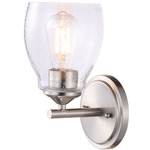 Winsley Wall Sconce - Brushed Nickel / Clear Seeded