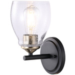 Winsley Wall Sconce - Coal / Stained Brass / Clear Seeded