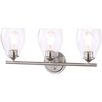 Winsley Bathroom Vanity Light - Brushed Nickel / Clear Seeded