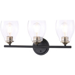 Winsley Bathroom Vanity Light - Coal / Stained Brass / Clear Seeded