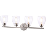 Winsley Bathroom Vanity Light - Brushed Nickel / Clear Seeded