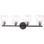 Winsley Bathroom Vanity Light - Coal / Stained Brass / Clear Seeded