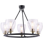 Winsley Chandelier - Coal / Stained Brass / Clear Seeded