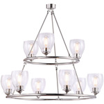 Winsley Chandelier - Brushed Nickel / Clear Seeded