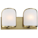 Bishop Crossing Bathroom Vanity Light - Soft Brass / Etched White
