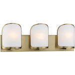 Bishop Crossing Bathroom Vanity Light - Soft Brass / Etched White