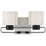 Waverly Plaza Bathroom Vanity Light - Brushed Nickel / Etched Opal