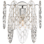 Isabellas Reign Wall Sconce - Polished Nickel / Clear Textured