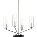 Highland Crossing Chandelier - Polished Nickel / Clear