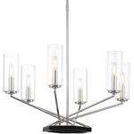 Highland Crossing Chandelier - Polished Nickel / Clear